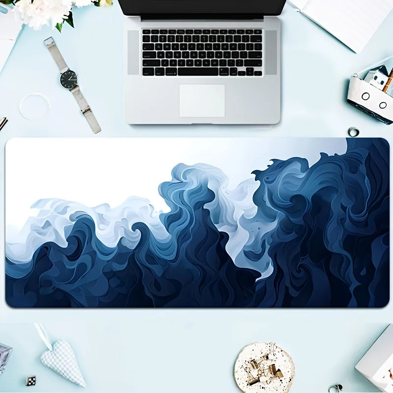 tapis de souris bleu et blanc