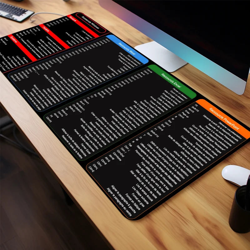 tapis de souris raccourcis clavier en français