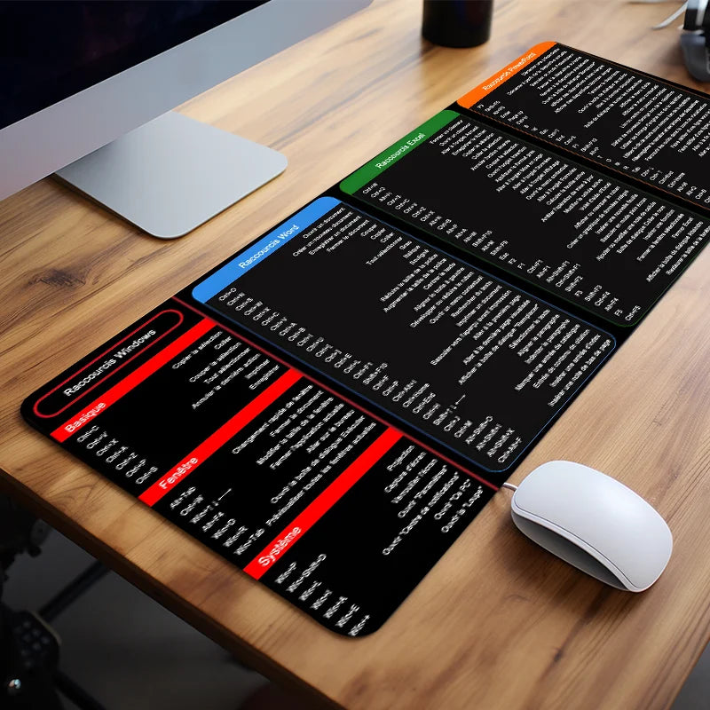 tapis de souris raccourcis clavier en français