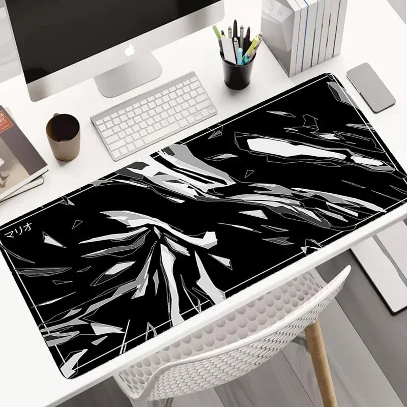 tapis de souris noir et blanc