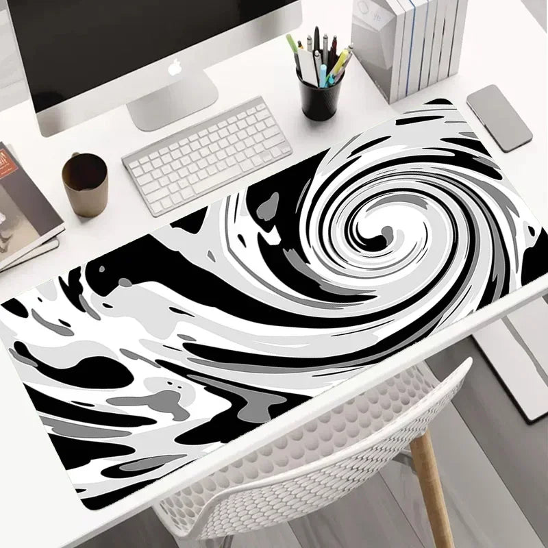 tapis de souris noir et blanc