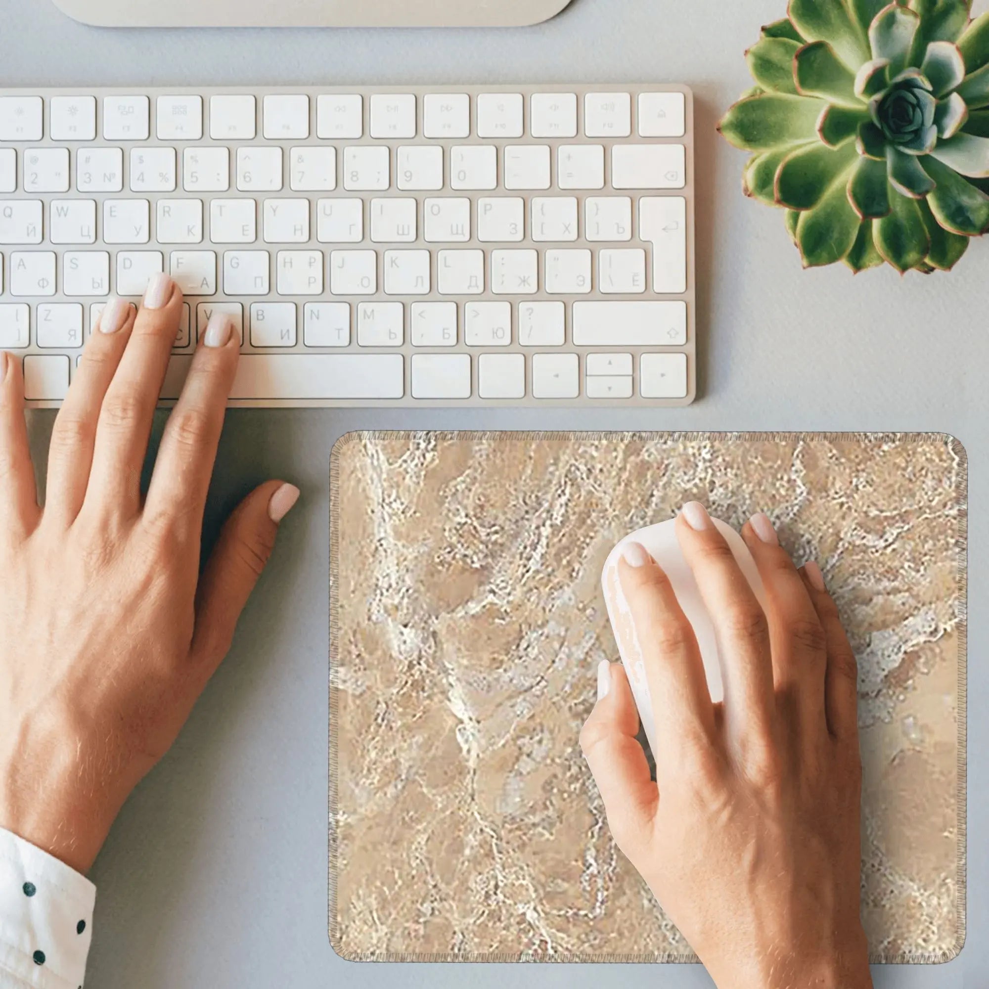 tapis de souris beige