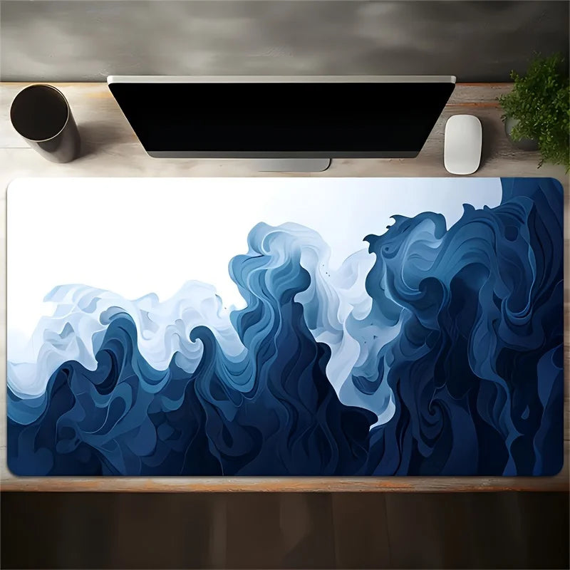 tapis de souris bleu et blanc