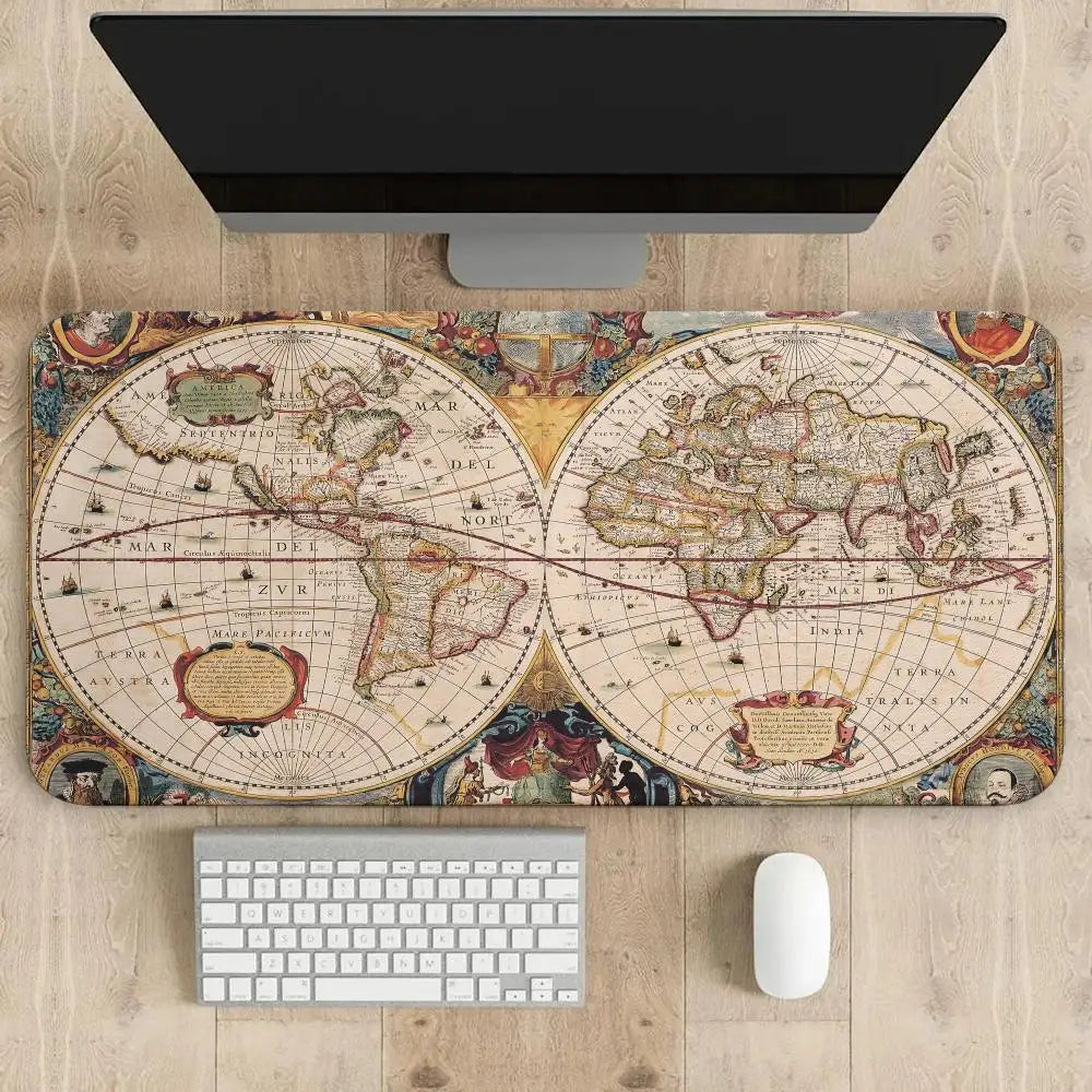 tapis de souris carte du monde blanc