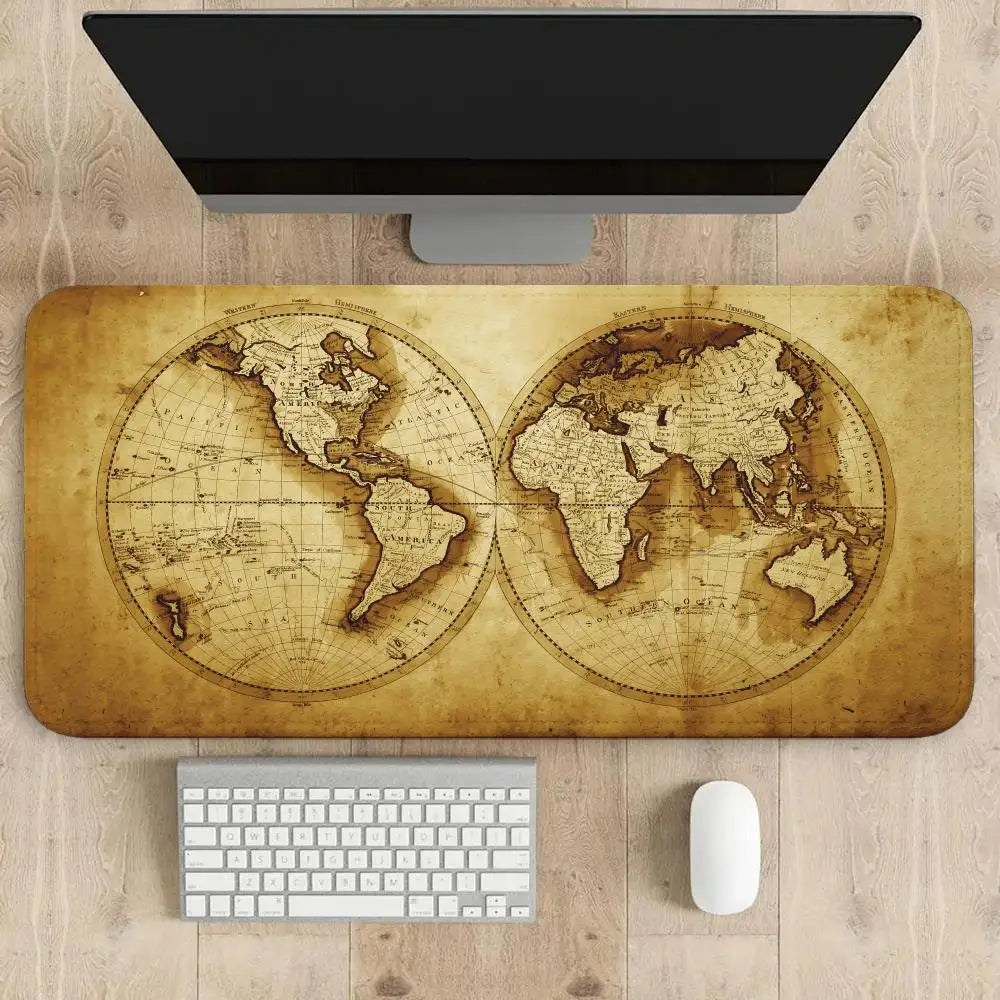 tapis de souris carte du monde gold