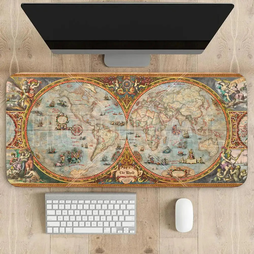 tapis de souris carte du monde multicolor