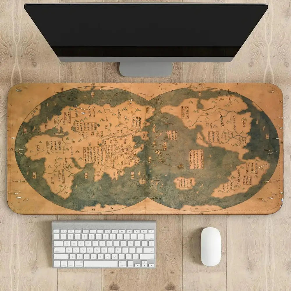 tapis de souris carte du monde rond