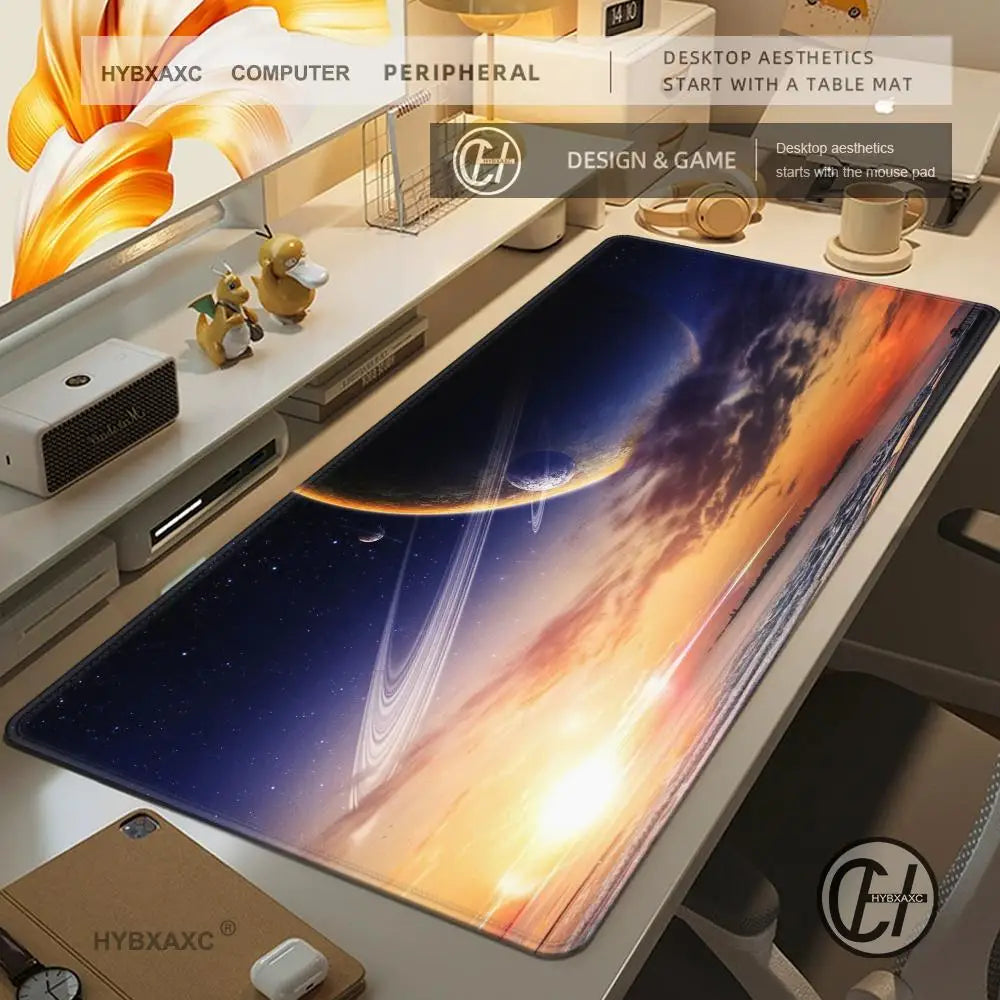 tapis de souris espace coucher de soleil
