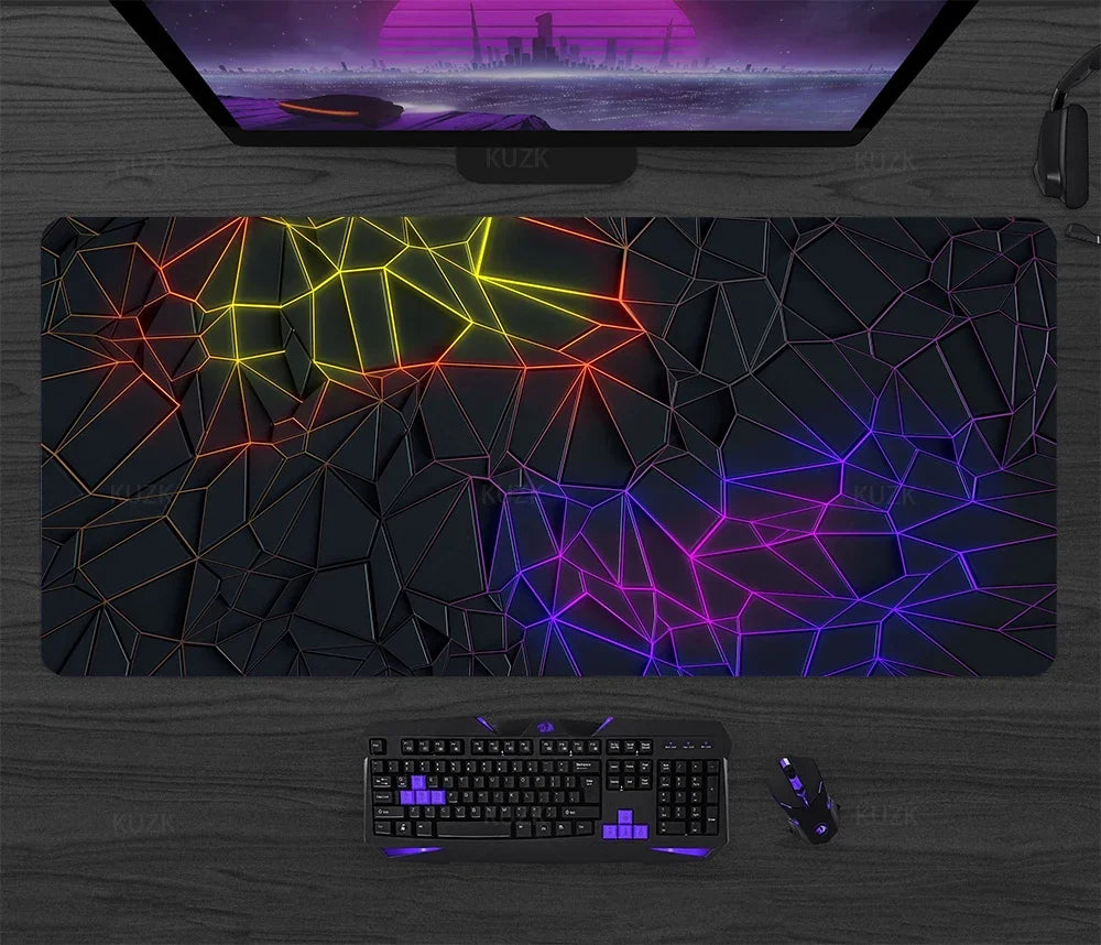 tapis de souris geek jaune violet