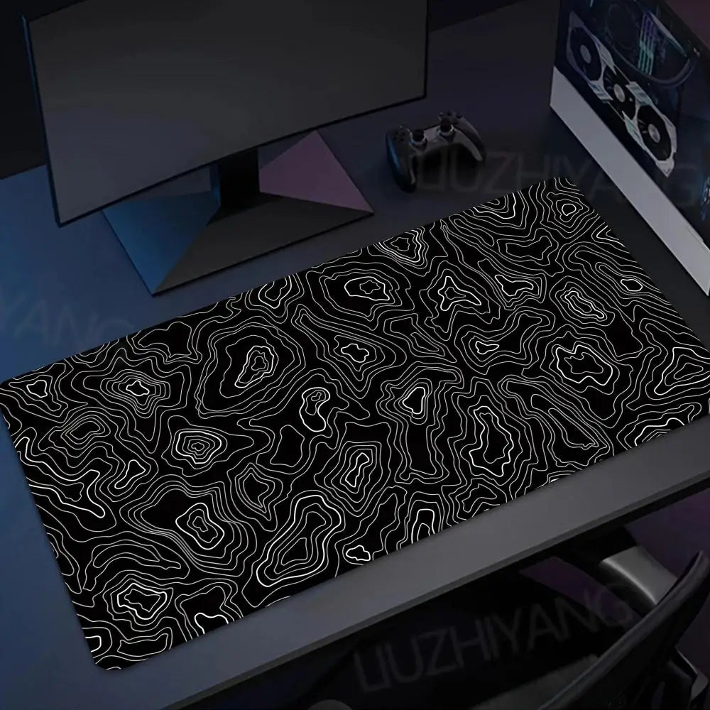 tapis de souris topographique noir