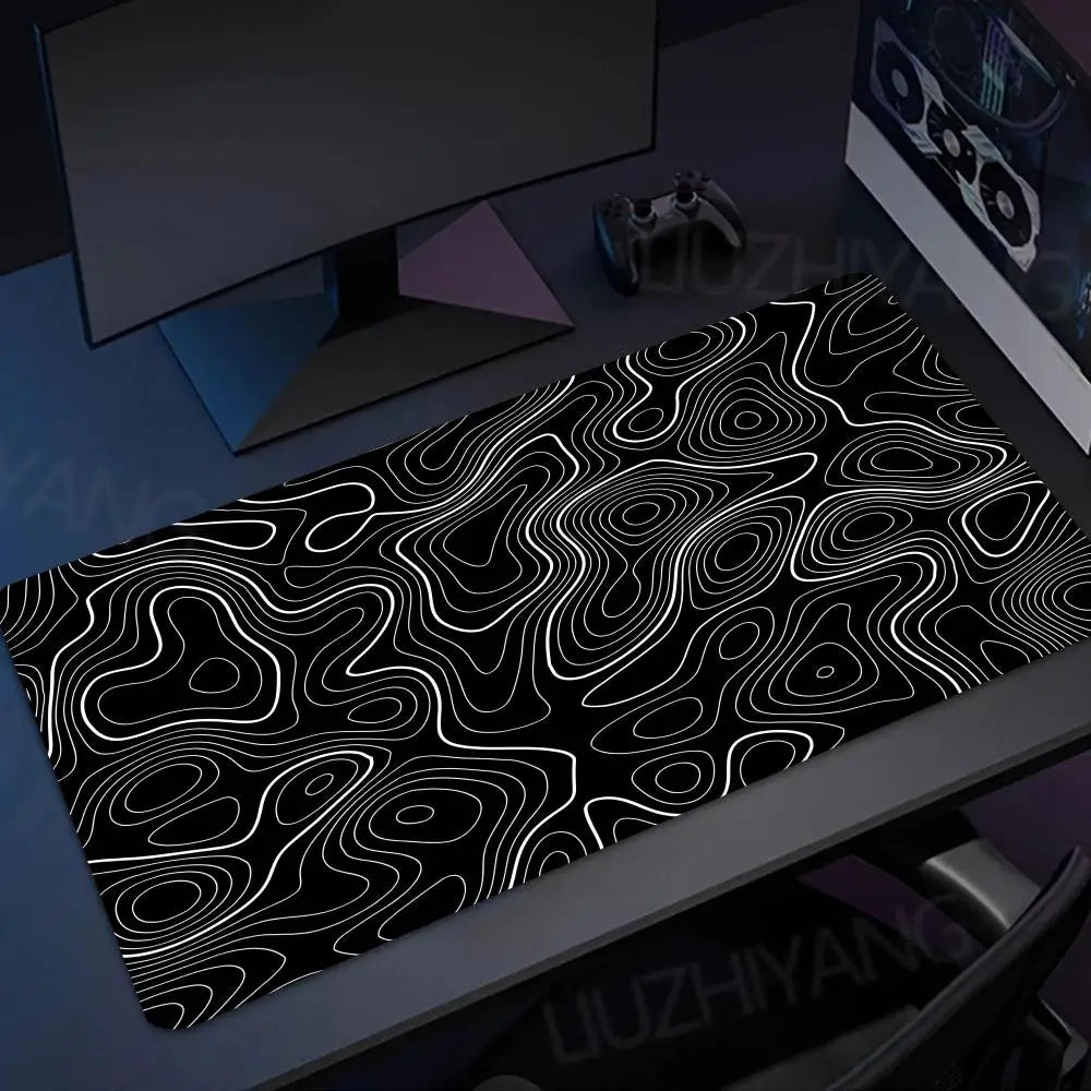 tapis de souris topographique noir