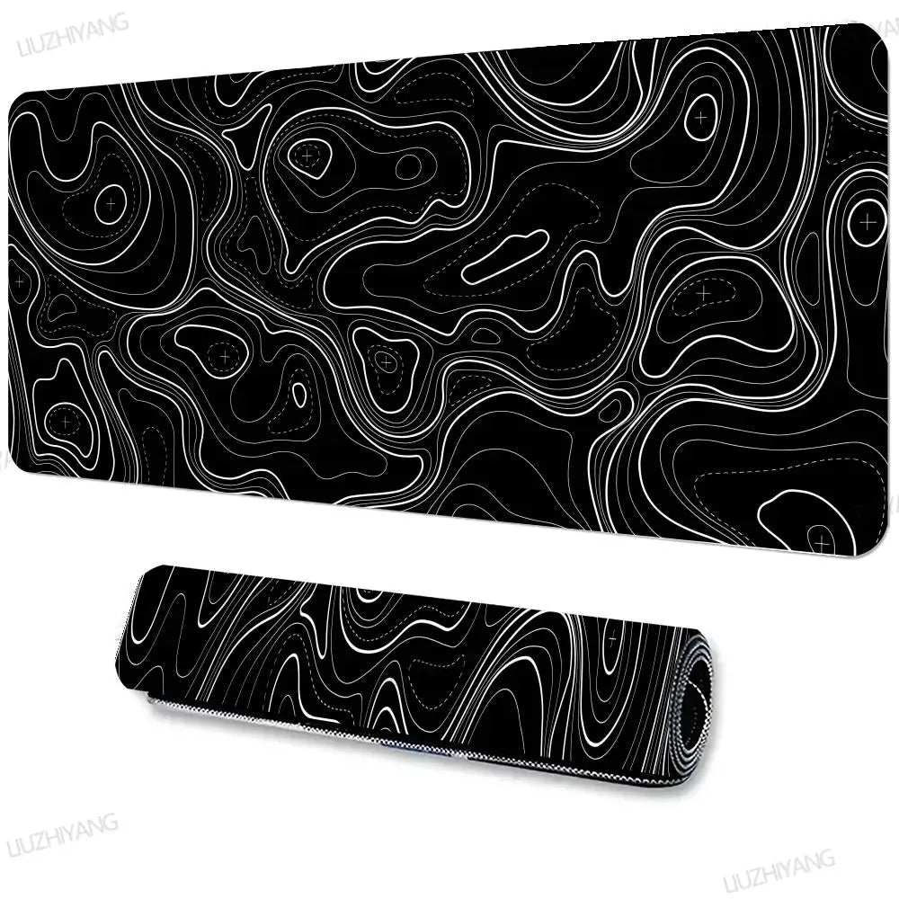 tapis de souris topographique noir